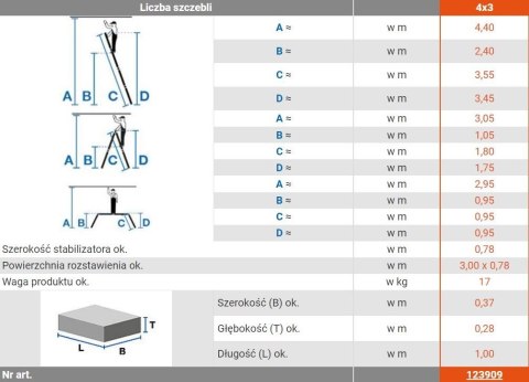 DRABINA PRZEG. MULTIMATIC 4*3 SZCZEBLE +MBOARD STABILO