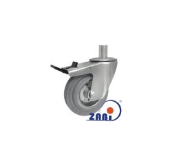 KOŁO METAL-GUMA 125MM OBUDOWA Z TRZPIENIEM+HAMULEC 26MSH*24