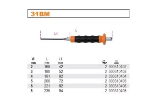 WYBIJAK CYLINDRYCZNY Z RĘKOJEŚCIĄ 180MM