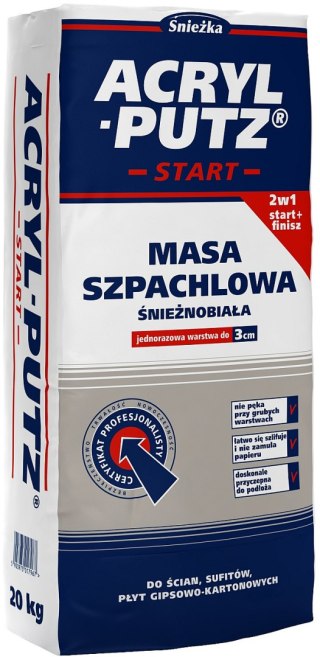 ŚNIEŻKA SZPACHLA ACRYL PUTZ SYPKA START 20KG