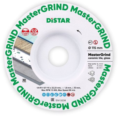 TARCZA DIAMENTOWA MASTERGRIND 115*1.8/1.5*30*22.23