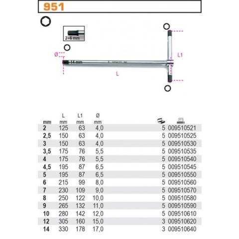 KLUCZ TRZPIENIOWY TYPU T 12MM