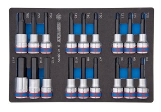 ZESTAW NASADEK DŁUGICH 1/2'' HEX H4-H17 + TORX T20-T60