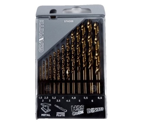 WIERTŁA DO METALU HSS-CO 1.5-6.5MM 13 SZTUK