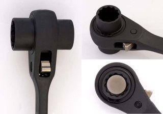 DWUSTRONNY KLUCZ NASADKOWY Z GRZECHOTKĄ 30*32MM, DŁ. 402MM