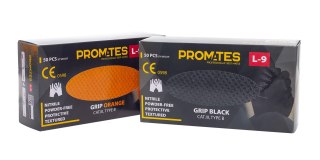 RĘKAWICE NITRYLOWE WZMAC. PROMATES GRIP ORANGE M OP. 50SZT
