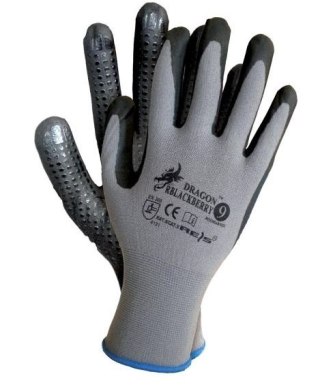 RĘKAWICE LYCRA+NYLON POWLEKANE NITRYLEM RBLACKBERRY ROZM. 9