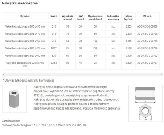 NAKRĘTKA SZEŚCIOKĄTNA SPAWALNA B15 L=70MM