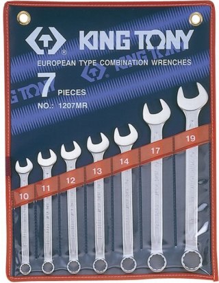 KOMPLET KLUCZY PŁASKO-OCZKOWYCH 7 SZTUK 10-19MM