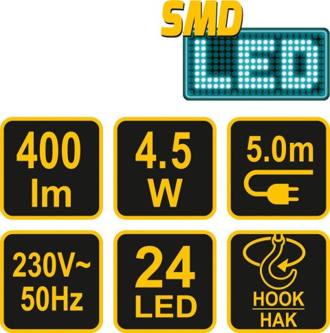 LAMPA WARSZT. PRZEWODOWA LED 4,5W