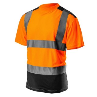 KOSZULKA T-SHIRT OSTRZEGAWCZY CIEMNY DÓŁ POMARAŃCZOWY XL