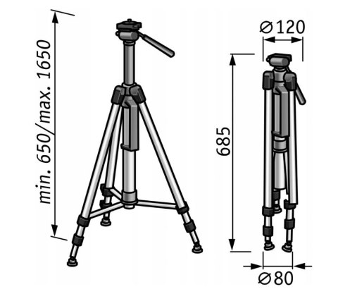 STATYW LASERA LKS 65-170 F 1/4''