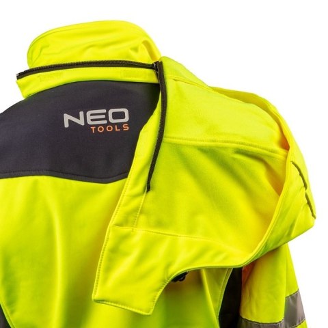 KURTKA ROBOCZA OSTRZEGAWCZA SOFTSHELL Z KAPTUREM ŻÓŁTA L