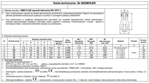 ŁĄCZNIK ŁAŃCUCHA GM073-G8 13