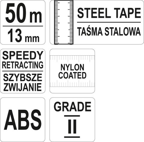 TAŚMA MIERNICZA STALOWA 50M
