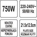 OPIEKACZ 750W, PŁYTA GRILLOWA