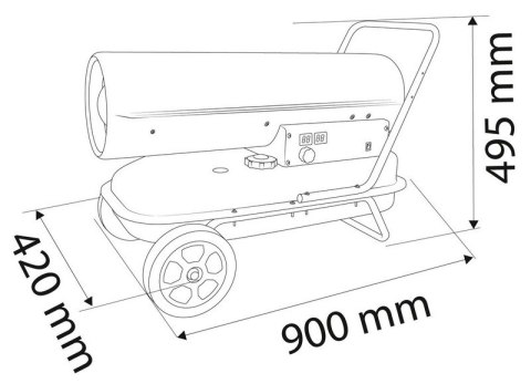NAGRZEWNICA OLEJOWA 30KW ZBIORNIK 34L KÓŁKA