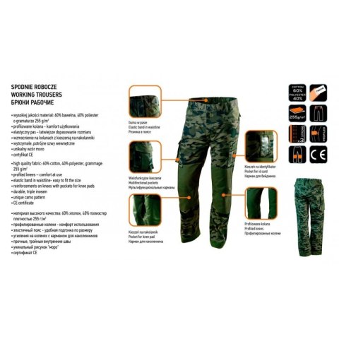 SPODNIE ROBOCZE CAMO XXXL