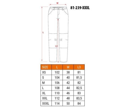 SPODNIE ROBOCZE HD SLIM ODPINANE KIESZENIE ROZMIAR 3XL
