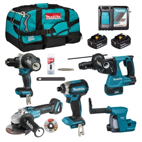 ZESTAW COMBO 18V LXT DGA504+DDF492+DTD153+DHR243 2*5.0AH