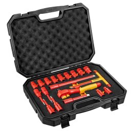ZESTAW KLUCZY NASADOWYCH 1/2'', 1000V, 19 SZTUK