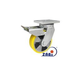 KOŁO ALUM.-POLI. 125MM OBUDOWA SPAWANA SKRĘTNA+HAMUL. A25PDH
