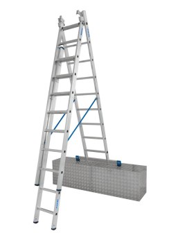 DRABINA ALUMINIOWA 3-ELEMENTOWA STABILO 3*9 SZCZEBLI