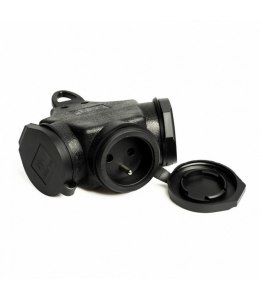 ROZGAŁĘŻNIK POTRÓJNY GUMOWY 3*2P+Z Z/UZ IP44