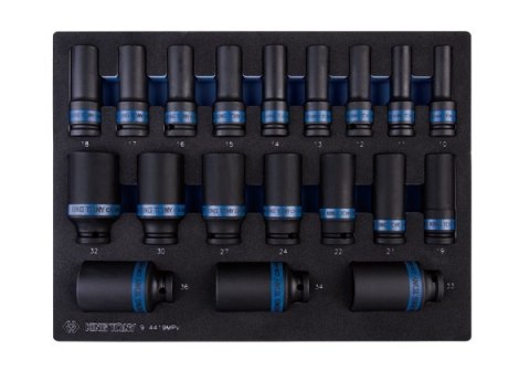 KOMPLET NASADEK UDAR.1/2'' 19SZT DŁUGIE 10-36-WKŁAD DO WÓZKA