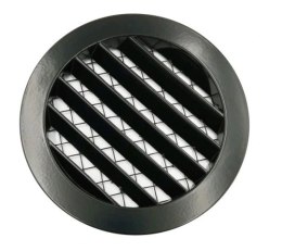 KRATKA ŚCIENNA ALUMINIOWA Z SIATKĄ CZARNY MAT 200MM