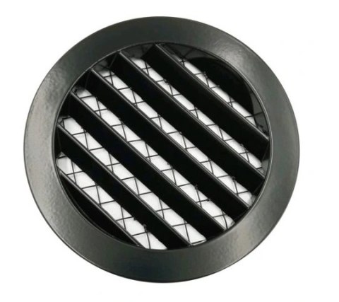 KRATKA ŚCIENNA ALUMINIOWA Z SIATKĄ CZARNY MAT 200MM