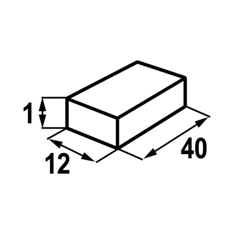 MAGNES NEODYMOWY PROSTOKĄTNY STAHL 40*12*1MM SAMOPRZ. 2SZT