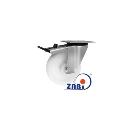 KOŁO Z TWORZYWA 125MM SKRĘTNE + HAMULEC WZMACNIANE 25BWH