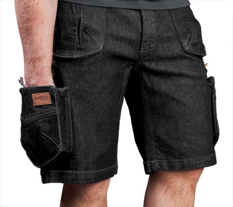 KRÓTKIE SPODENKI ROBOCZE DENIM, CZARNE L