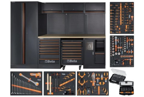 ZESTAW MEBLI WARSZTATOWYCH C45PRO2.0W/268UT+268 NARZĘDZI MDF