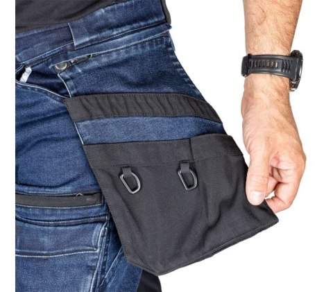 SPODNIE ROBOCZE DENIM WZMOCNIENIA CORDURA, GRANATOWE, ROZ. L