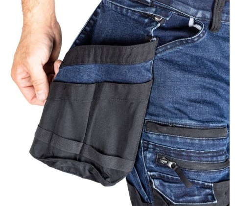 SPODNIE ROBOCZE DENIM WZMOCNIENIA CORDURA, GRANATOWE, ROZ.XL