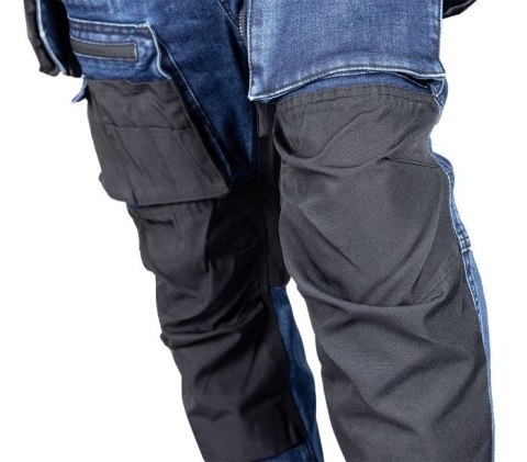 SPODNIE ROBOCZE DENIM WZMOCNIENIA CORDURA, GRANATOWE, ROZ.XL
