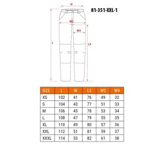 SPODNIE ROBOCZE MIX&MATCH CZARNE ROZMIAR XXL