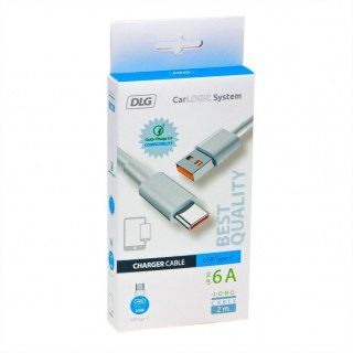 KABEL USB A - USB C 6A HQ WHITE 2M