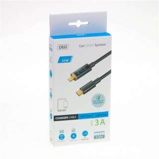 KABEL USB C - IPHONE LIGHTNING 3A 1.2M WYŚWIETLACZ LED