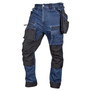 SPODNIE ROBOCZE DENIM WZMOCNIENIA CORDURA, GRANATOWE, ROZ. S