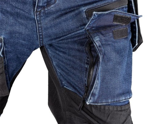 SPODNIE ROBOCZE DENIM WZMOCNIENIA CORDURA, GRANATOWE, ROZ. S