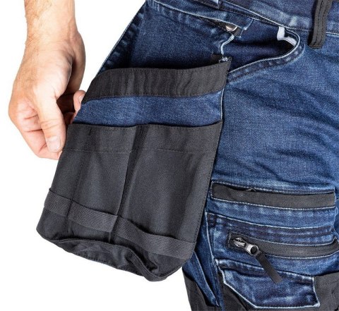 SPODNIE ROBOCZE DENIM WZMOCNIENIA CORDURA, GRANATOWE, ROZ. S