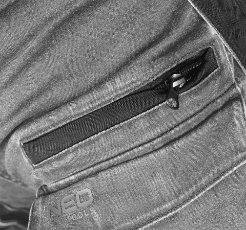 SPODNIE ROBOCZE DENIM WZMOCNIENIA CORDURA, SZARE, ROZ. M