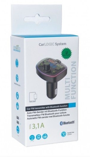 TRANSMITER FM BLUETOOTH, 2*USB A 3.1A 12V