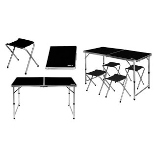 STÓŁ CAMPING SKŁADANY + 4 STOŁKI 120*60*54CM