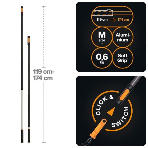 TRZONEK, DRĄŻEK TELESKOPOWY M ONECLICK 119-174 CM