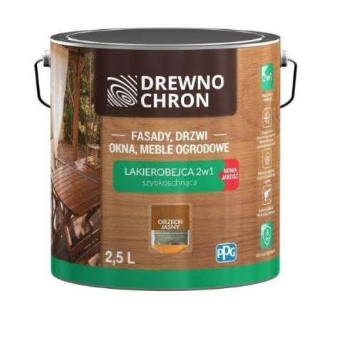 LAKIEROBEJCA ZEWNĘTRZNA 2W1 ORZECH JASNY 2.5L