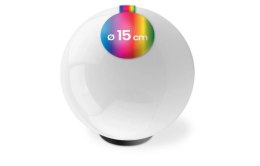 LAMPA SOLARNA KULA ATRIS BIAŁA 15CM RGB